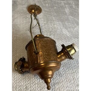 Antique Angel Lamp Co NY Double Burner Hanging Oil Lamp. Modified To Electric